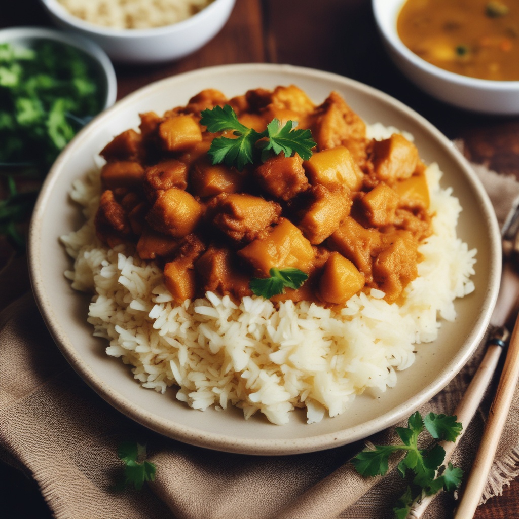 A plate of curry rice