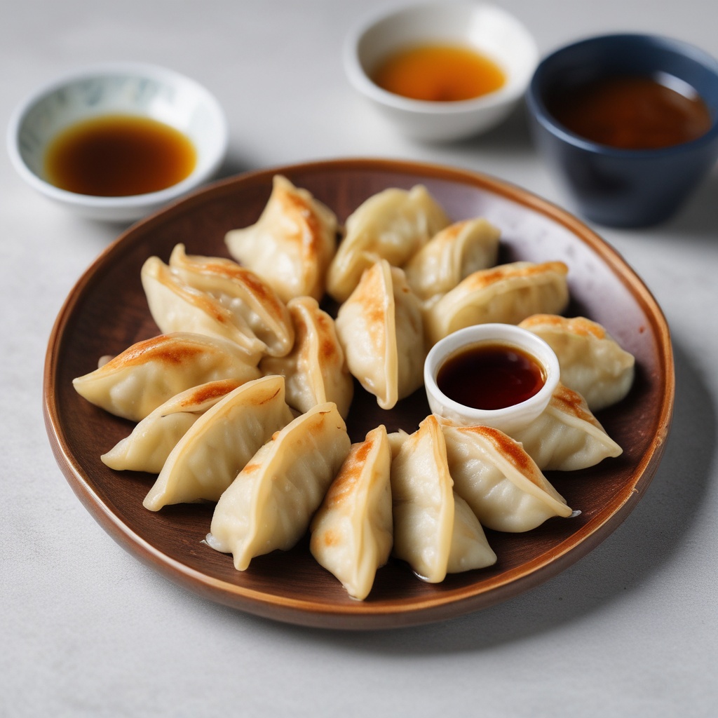 A plate of gyoza