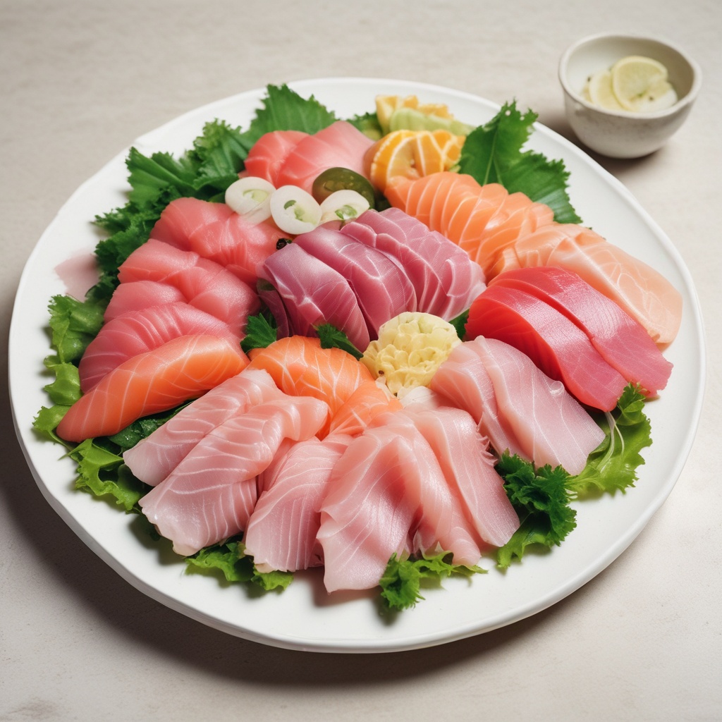 A plate of sashimi