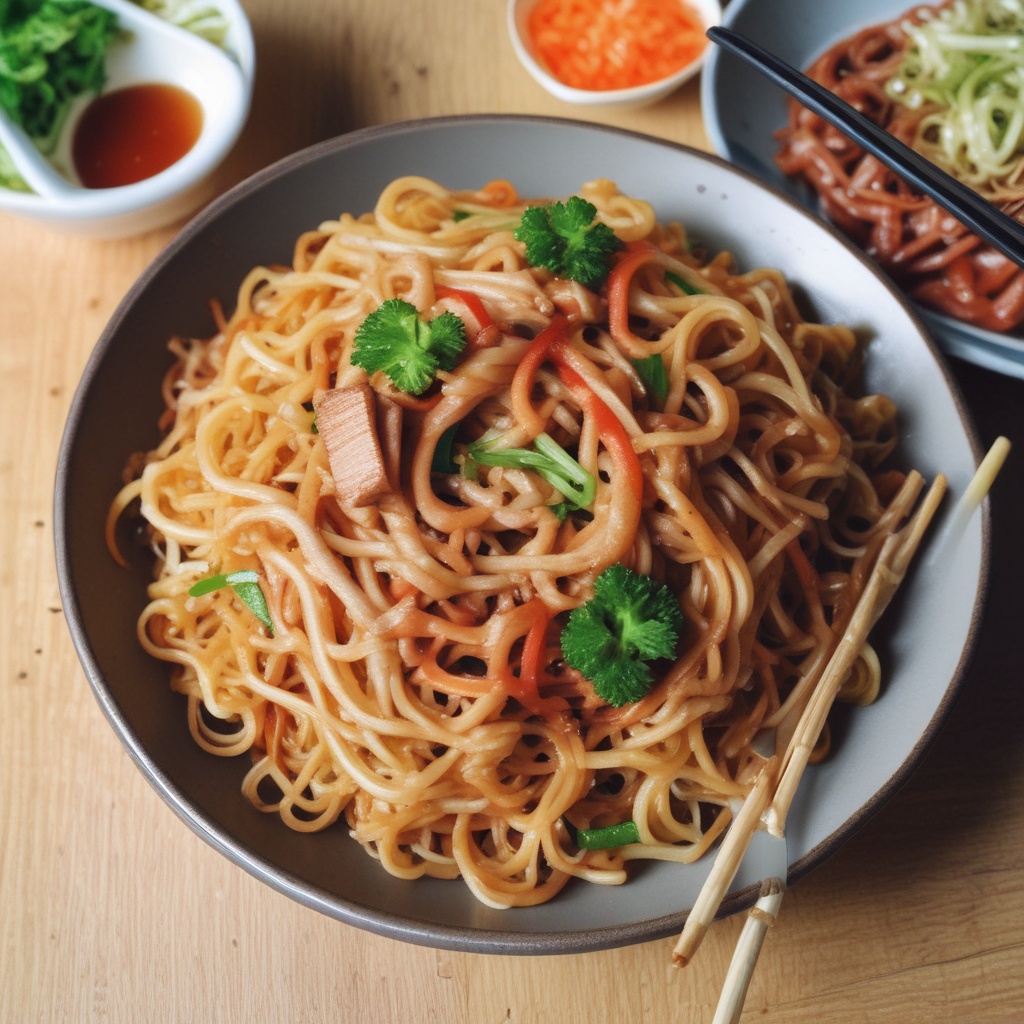 A plate of yakisoba